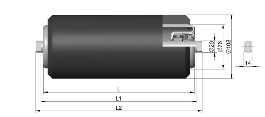 HLAVNÍ ČÁSTI DOPRAVNÍKU A JEJICH VOLBA Obr. 8 Váleček dopadové větve Transroll Ø108 / 76 x 250 / 6204 [16] Tab.