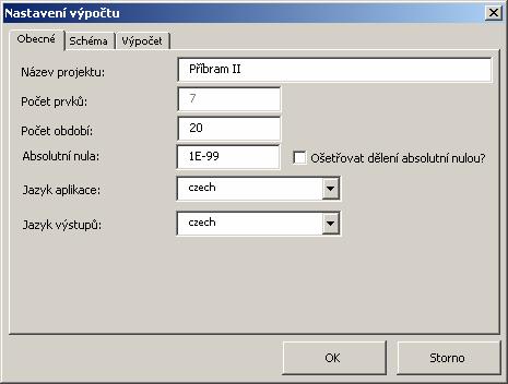 Modifikovaný Dynamický Model 17 Většina nastavení nutných k ovládání MDM je dostupná z dialogu dostupného z menu Nástroje/Nastavení.