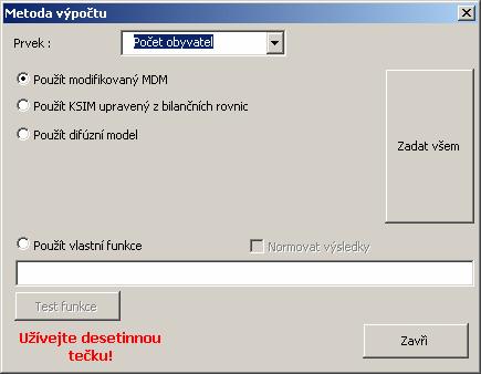 Modifikovaný Dynamický Model 19 Rozšíření MDM verze 2.2 Rozšíření oproti předchozí verzi MDM v. 1.9 spočívá především v dopracování nových výpočetních metod.