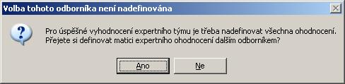 22 Výběr nového experta pro ohodnocení interakcí. Z vyklápěcího seznamu odborníků uvedených na obr.