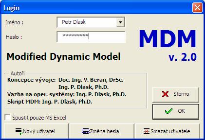Modifikovaný Dynamický Model 7 - uživatelé systému.