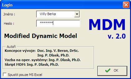 8 MDM v. 2.0 Obr. 2 Standardní přihlašovací dialog do MDM.
