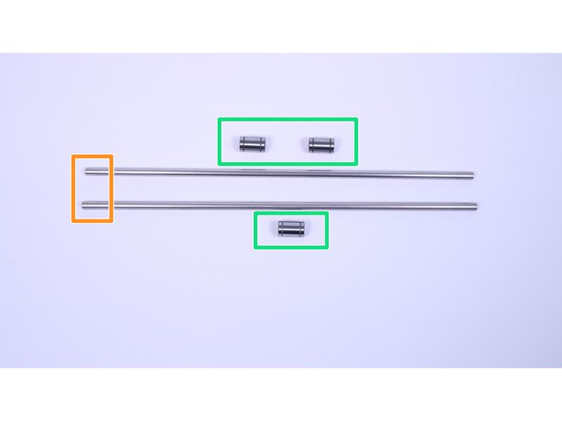 Step 3 Příprava hlazených tyčí LM8-UU lineární ložiska 8mm hlazené tyče