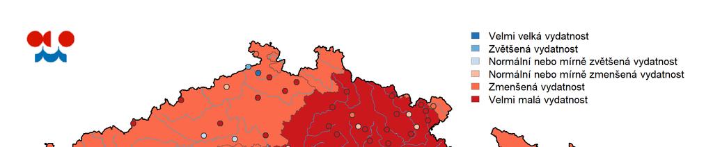 Mapa: Stav vydatnosti pramenů v květnu 2018.