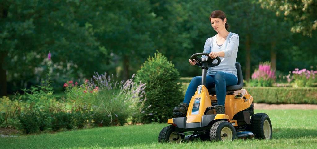 MODERNÍ DESIGN A DOSTATEK SÍLY Nový Cub Cadet MINI-RIDER na Vás udělá velký dojem svojí výkonnos a silou, jako by to byl velký zahradní traktor, avšak ve velmi kompaktním balení.