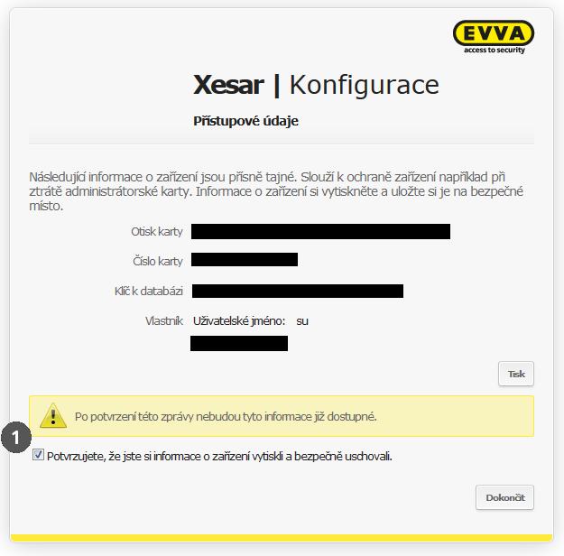 Obrázek 43: Konfigurace Potvrď te kontrolní otázku v okně aplikace Xesar Konfigurace (Obrázek 43: Konfigurace) a klikněte na