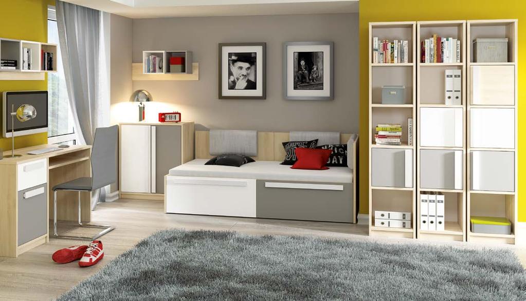 52 53 DĚTSKÝ A STUDENTSKÝ POKOJ Moderní systém DROP byl navržen v souladu s nejnovějšími trendy v designu.