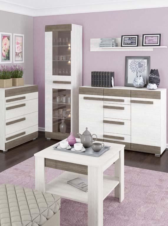 Dostupná barevnost systému: 10 11 borovice sněhová + MDF new grey Viz také dětský a studentský pokoj BLANCO str. 76-77 Viz také předsíň BLANCO str.