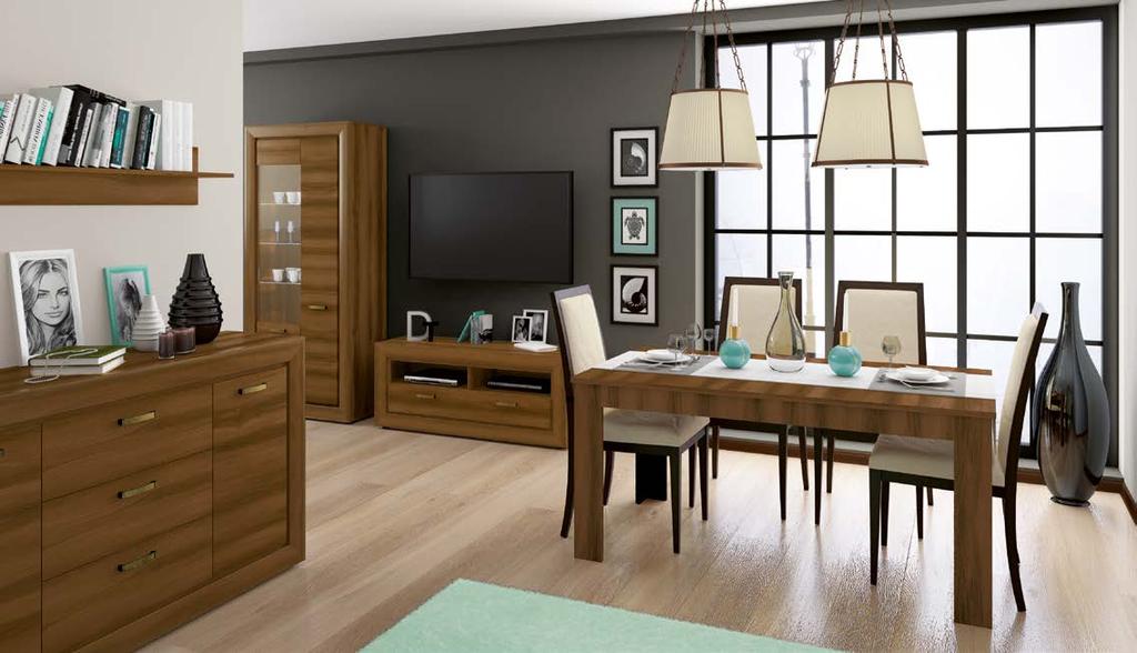 12 13 OBÝVACÍ POKOJ / JÍDELNA / LOŽNICE Kolekce nábytku Mocca je kombinací elegance a klasické povrchového designu