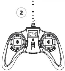 Popis ovladačů Abyste neztratili kontrolu, VŽDY pohybujte ovladači P-O-M-A-L-U! Když poletí vrtulník proti vám, budou ovladače fungovat v obráceném směru.