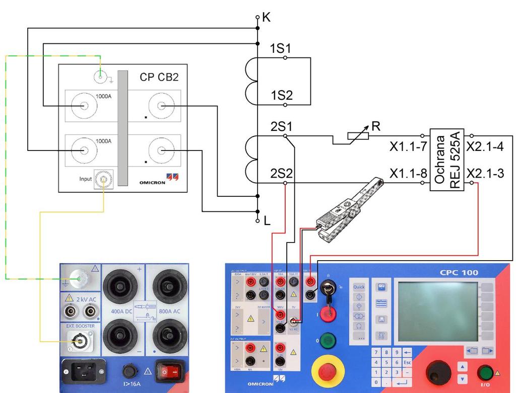 8 Návrh laboratorní úlohy 39 z výkonových kontaktů pro ovládání vypínačů, kontakty X2.1-3 a X2.1-4, připojené na přístroji CPC 100 ke svorkám BIN IN.