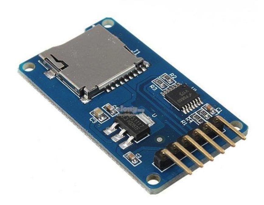 Obrázek 4.2: Modul pro SD kartu. [1] 4.6 Prolific PL2303TA USB konvertor poskytuje sériové asynchronní připojení typu full-duplex s připojením libovolného USB zařízení.