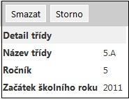 Po stisknutí tlačítka Smazat se zobrazí dialogové okno, zda skutečně chceme smazat příslušnou třídu.