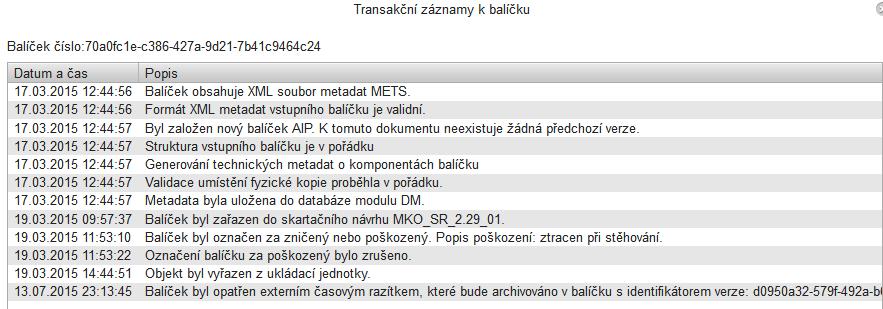 Položka Nezobrazovat úspěšně uložené pokud je políčko zaškrtnuté, budou se v níže zobrazeném seznamu balíčku zobrazovat pouze chybné balíčky.