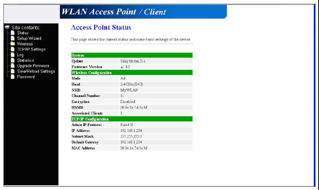 Instalace Krok první Zapojte přístupový bod WLAN do napájení Zapojte napájecí adaptér 7,5 V do přístupového bodu WLAN a do zásuvky Poznámka: Po zapojení do přístupového bodu WLAN do napájení proběhne