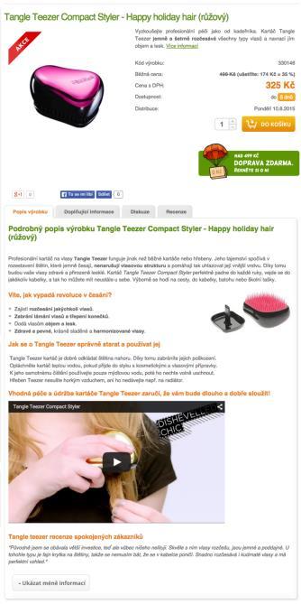 Produktová řada: Stránka s pěknou URL (např. www.