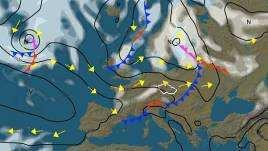 Léto, dne 24. 7. 2009 Meteorologická situace Obrázek 16. Synoptická mapa ze dne 24. 7. 2009 [22] Graf 5.