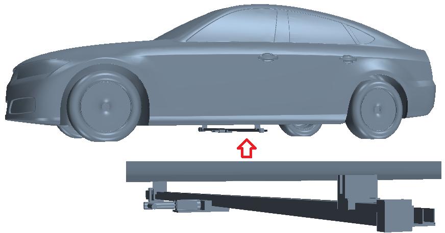 CFD SIMULACE Model traverzovacího zařízení byl načten jako nový díl tak, aby byl spojen s modelem vozidla. Objem vozidla se zařízením musel být opět odečten od objemu tunelu.