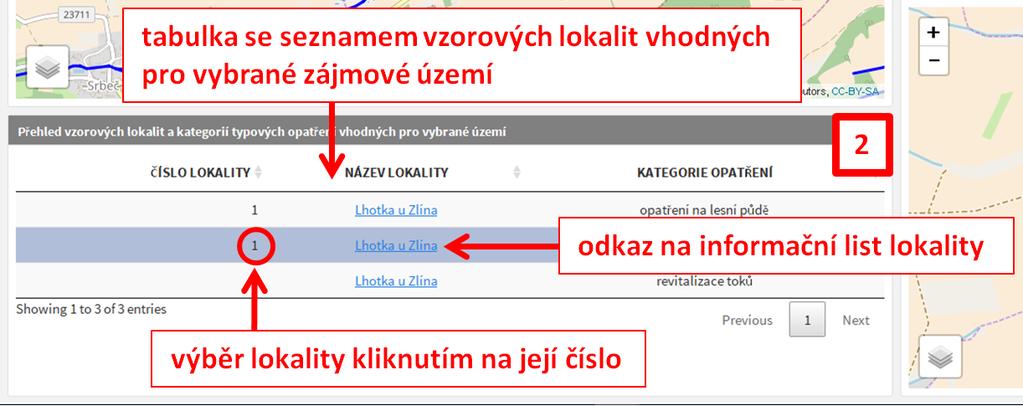 Obr. 2 Seznam vzorových typových lokalit s opatřeními vhodnými pro řešené území 4.5.