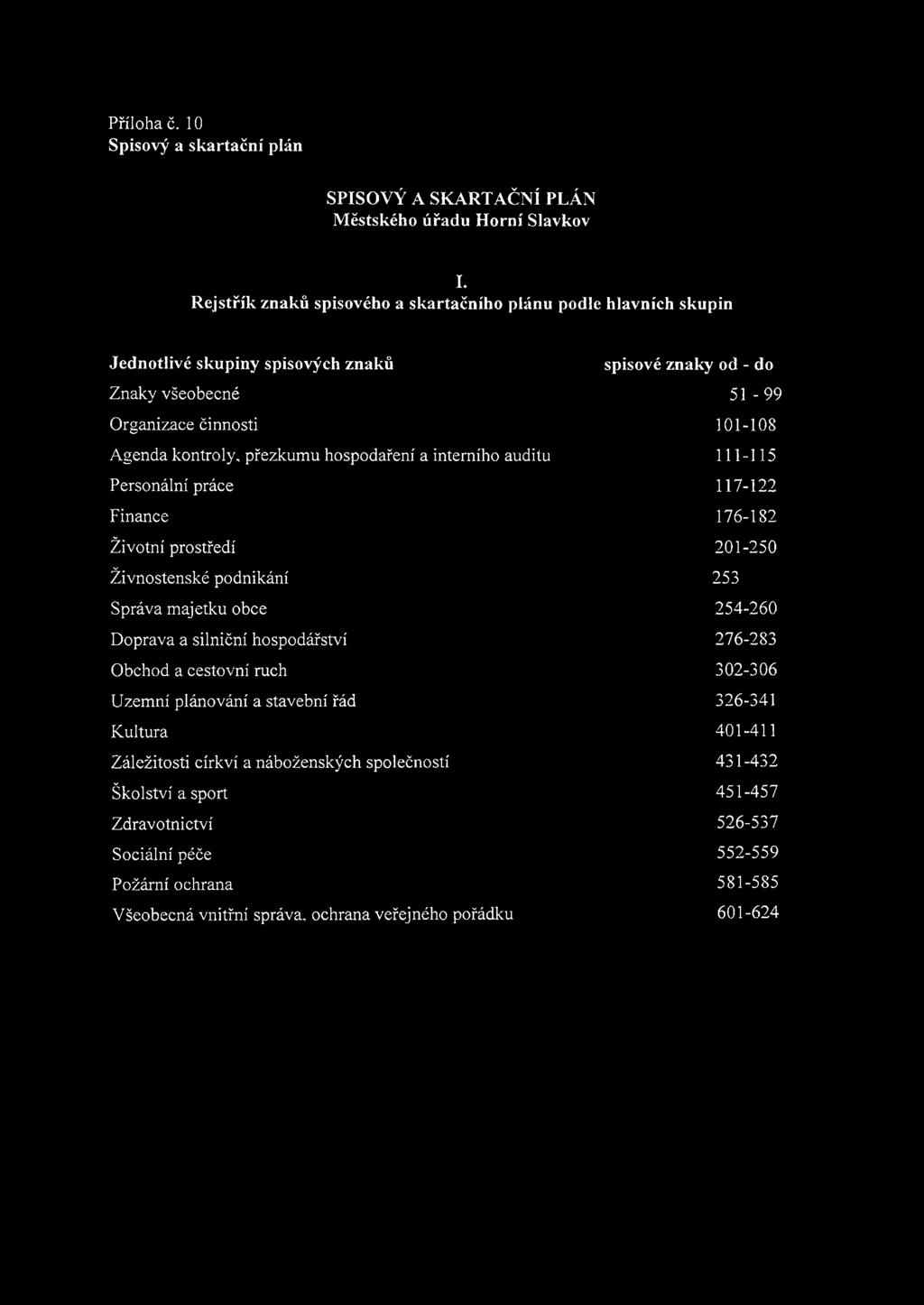 přezkumu hospodaření a interního auditu 111-115 Personální práce 117-122 Finance 176-182 Životní prostředí 201-250 Živnostenské podnikání 253 Správa majetku obce 254-260 Doprava a silniční