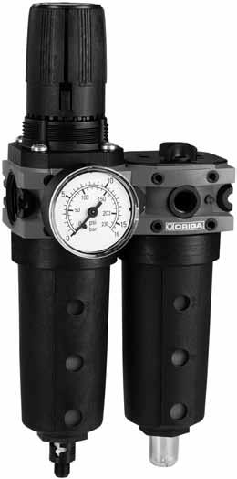Veličiny Konstrukce Údaje o tlaku přetlak Jednotka se skládá z filtru-regulátoru tlaku, maznice a 3/2 ventilu Typ P3XAA14... P3XAA16.
