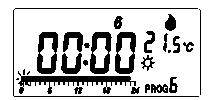 II, Nastavená doba je 1 h. Stlačte 4krát tlačidlo pro zmenu nastavenej doby na 5: III, Stlačte tlačidlo OK alebo nestlačajte žiadnu klávesu po dobu 15 sekúnd a termostat sa vráti do bežného režimu.