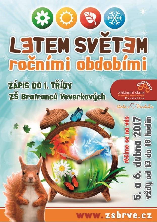 4. ZÁPIS K POVINNÉ ŠKOLNÍ DOCHÁZCE Budoucí prvňáčci se svými rodiči při zápisu do prvních tříd dne 5. a 6. dubna 2017 ve škole procházeli ročními obdobími.