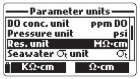 6 Jednotka sigma mořské vody (pouze HI 98194 a HI 98195) Tento parametr se používá pro analýzu mořské vody.