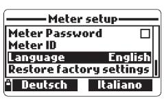 znaků. 8.1.11 Jazyk Jazyk používaný rozhraním přístroje může být změněn. Výchozím jazykem je angličtina.