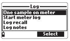 10.1 STRUKTURA MENU ZÁZNAMU Pro vstup do menu záznam stiskněte Log v režimu měření. 10.2 ZÁZNAM DO PŘÍSTROJE Data uložená v přístroji jsou uspořádána podle šarží.