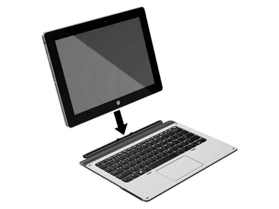 2. Umiestnite vysúvací stojan do požadovaného uhla. POZNÁMKA: Ak zatvoríte vysúvací stojan, môžete nechať klávesnicu pripojenú a umiestniť ju za tablet.
