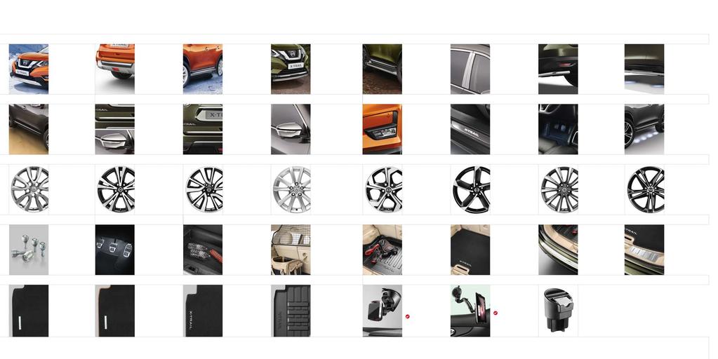 ORIGINÁLNE PRÍSLUŠENSTVO NISSAN DOPLNKY EXTERIÉRU Predný štýlový panel + kolmý nárazník KE540-6F04A Zadný štýlový panel KE547-6F04D KE547-6F04A KE547-6F04C KE547-6F04B Bočný štýlový panel KE760-6F06A
