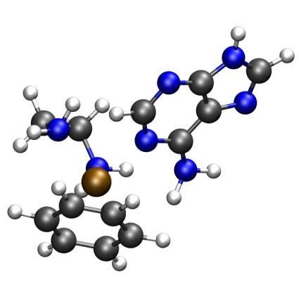 Obrázek 6: (a) RuBeAdeN (b) RuBeAdeN3 (c) RuBeAdeN7 (d) RuCymAdeN7 a b c d