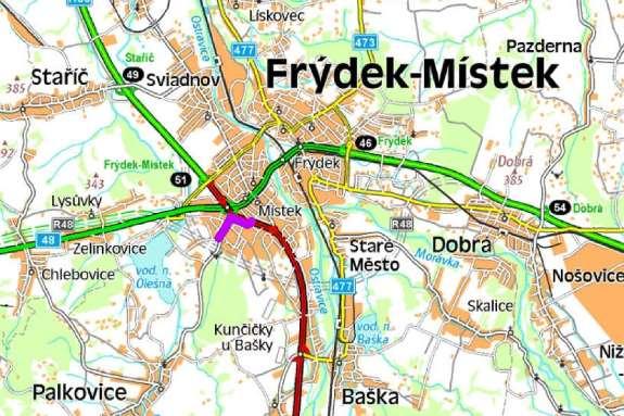 Silnice 2017 Frýdek-Místek (část 1: Silnice III/4848 Frýdek-Místek průtah) Rekonstrukce 1 km