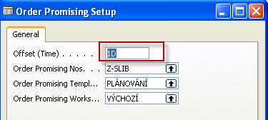 ATP CTP Order Promising Setup This field contains the period of time that the program must wait before it is allowed to issue a new purchase order, production