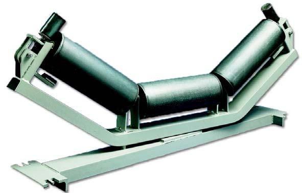 průřez dopravovaného materiálu na pásu. Proto se v horní větvi dopravníků užívá korýtkových stolic se dvěma a více válečky.