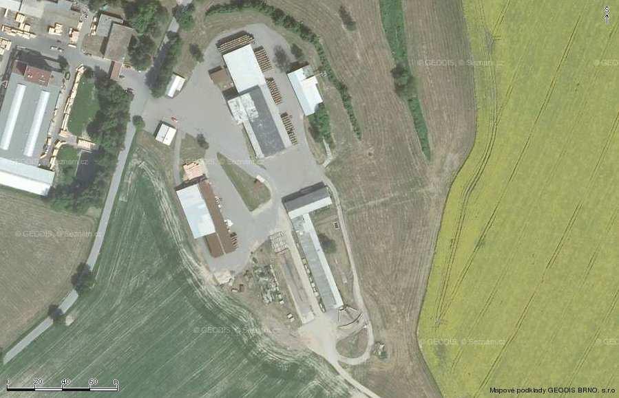 Fotodokumentace staveniště Letecký snímek areálu s popisem stájí Příloha č. 2 stáj č. 1- OMD stáj č.