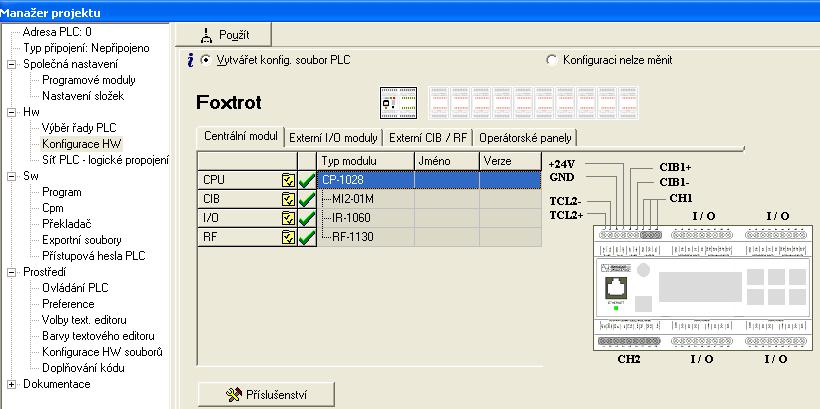 2. RF MASTER 2.2. Konfigurace mastera Přidání mastera do konfigurace PLC se provádí pomocí dialogu Konfigurace HW v Manažeru projektu.