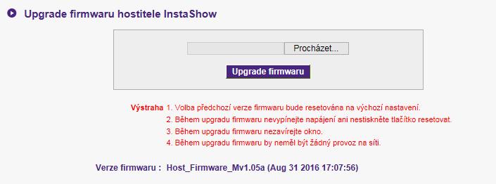 Každé zařízení InstaShow Button má jinou adresu Mac, takže byste měli zkontrolovat štítek se specifikacemi a zvolit adresu Mac zařízení InstaShow Button. InstaShow Button Model Name: WDC10T P/N: 5J.