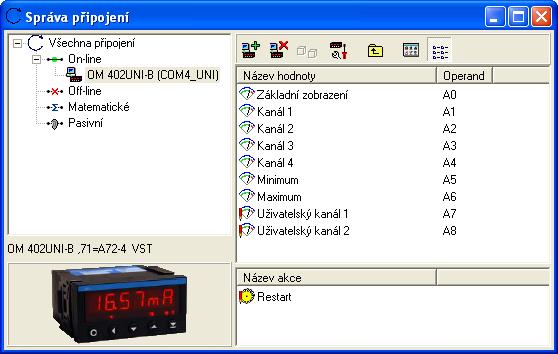 27 Nápověda k programu OM-Link Uživatelské kanály využijete v měření stejným způsobem, jako standardní kanály - viz např. kap. Jak spustit měření.