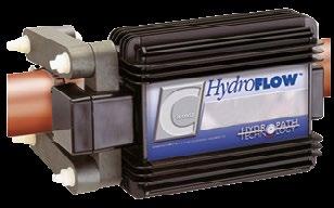 Fyzikální úpravny HYDROFLOW C45 C160 Fyzikální úpravna vody pro výměníky a bojlery indukuje v potrubí nahodilé elektrické pole po i proti proudu bez ohledu na to, zda voda proudí.