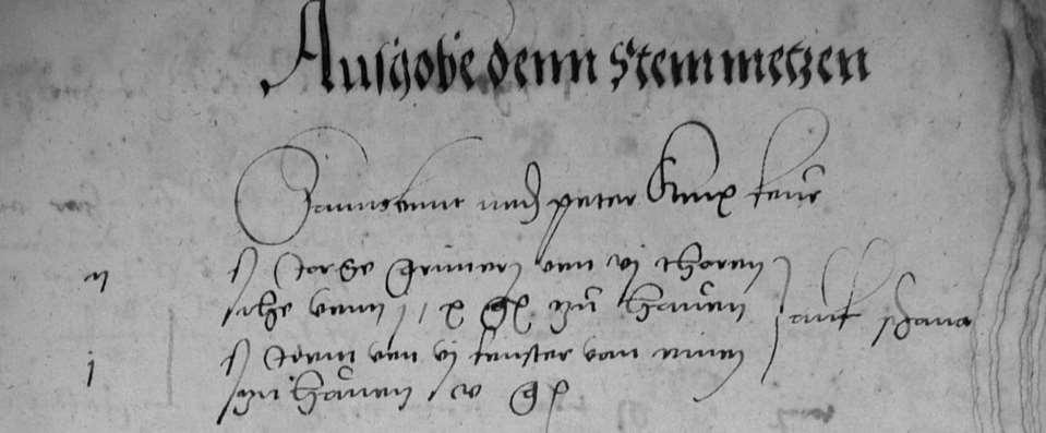 Od 1557: výdaje za lámání na Schönsteinu (= revír Tisá!