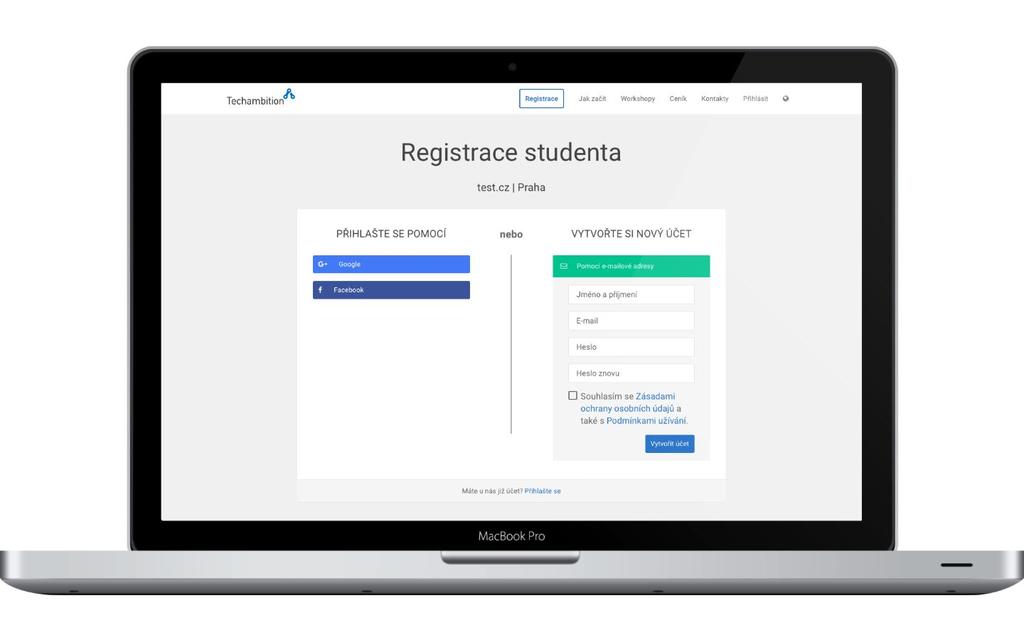 Jak vše vidí student? Student musí otevřít registrační odkaz, vybrat si třídu a může začít plnit úkoly. 1.