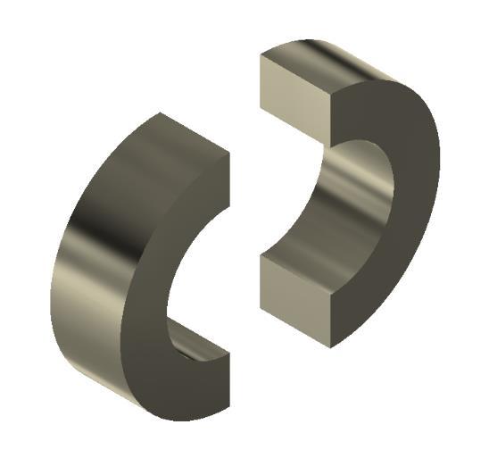 KONSTRUKČNÍ ŘEŠENÍ Obr. 38 Tělo pístu a jeho základní rozměry Protože je struktura magnetu podobná struktuře keramiky, bude velmi obtížné magnety dělit.