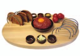 - rozměry: 52 x 32 x 3 cm - 6 otvorů s mističkami na ingredience - 1 velká miska o průměru 14 cm - vsuvy