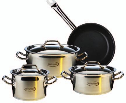 37 Sedmidílná sada Cookmax Hrnec Ø 16 cm / 2,2 l s poklicí ; kastrol Ø 20 cm / 2,8 l s poklicí ; kastrol Ø 24 cm / 4,7 l s poklicí ; pánev s nepřilnavým povrchem Ø 24 cm.