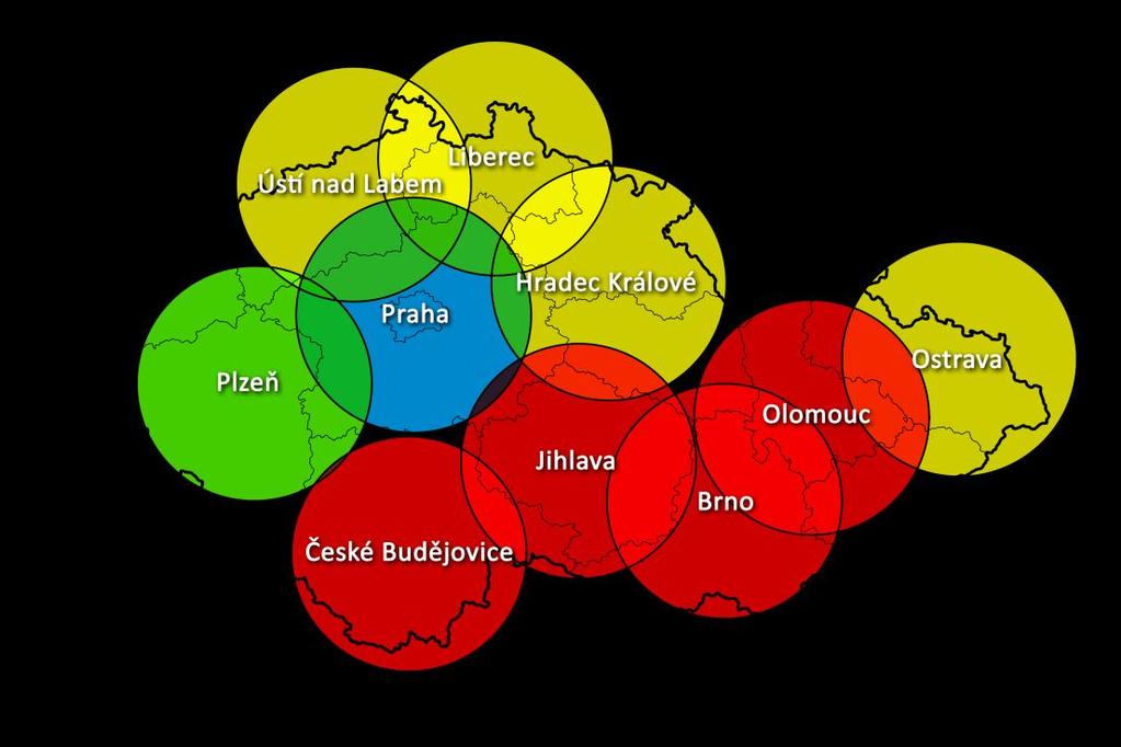 Obrázek 2 Pokrytí ČR Zdroj: upraveno podle [38] 3.2.1 Srovnání LZS České republiky s LZS vybraných států Pro možnost posouzení kvality LZS v rámci pokrytí ČR je dobré porovnat ČR s dalšími deseti státy.