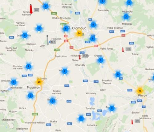 UTB ve Zlíně, Fakulta multimediálních komunikací 63 Obr. 51: Šíření komínů kolem Prostějova Obr.