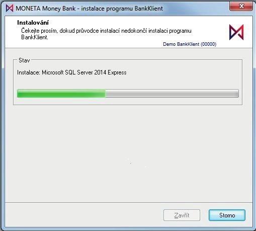 BankKlient. Je možné si vybrat ze dvou současně podporovaných verzí firmou Microsoft. Jak postupovat při této instalaci je ukázáno na následujících obrázcích v kapitole Instalace SQL Serveru.