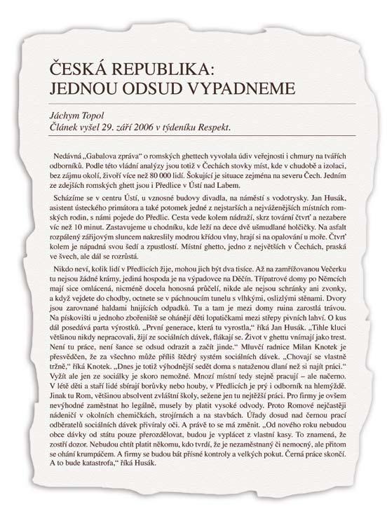 Modelový seminář Život v ghettu Aktivita Cesta kolem světa